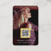 Berufliche Fotos QR-Code Modernes, stilvolles Gold Visitenkarte (Vorderseite)