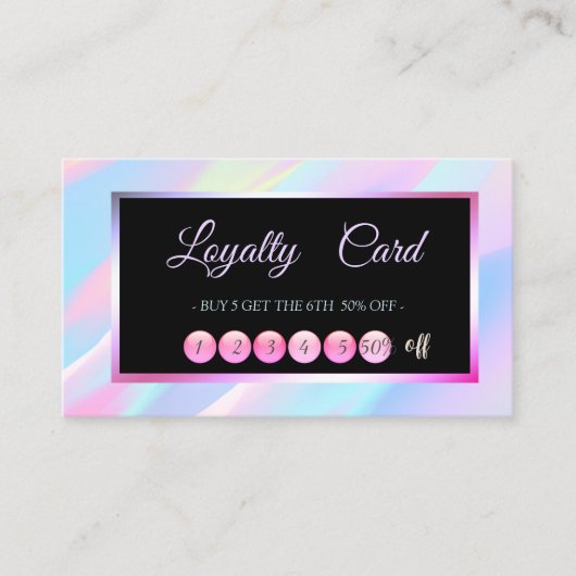 Berufliche Frame Holographic Loyalty Card Treuekarte (Vorderseite)
