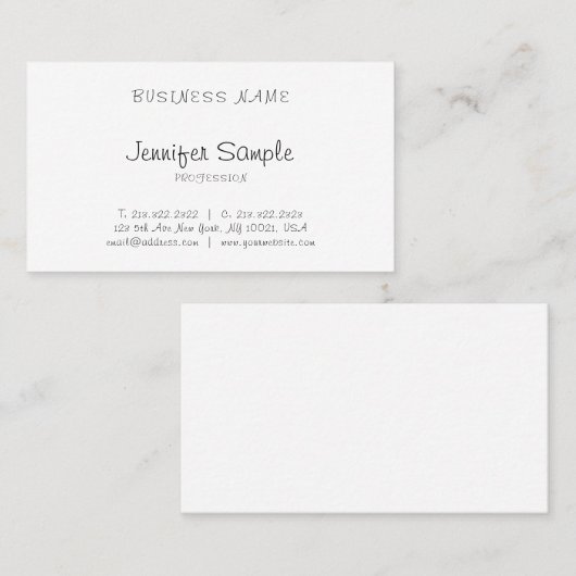 Berufliche Freehand Script Moderne Elegante Schlic Visitenkarte (Vorne/Hinten)