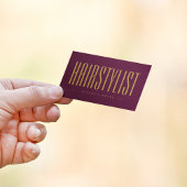 Berufliche Friseurin Burgund und Gold Visitenkarte