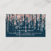 Berufliche Friseurschere Rose Blue Gold Visitenkarte (Rückseite)