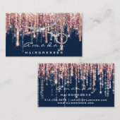 Berufliche Friseurschere Rose Marine Moderne Visitenkarte (Vorne/Hinten)