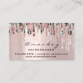 Berufliche Friseurschere Rose Tropfen Gold Visitenkarte (Rückseite)