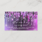 Berufliche Friseurschere Silver Tropfen Pink Visitenkarte (Rückseite)