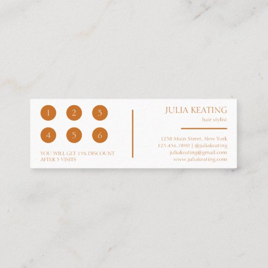 Berufliche Friseurstylistin Moderner Minimalistisc Treuekarte (Rückseite)