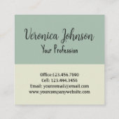 Berufliche Führungskraft Moderne Bildgrün Quadratische Visitenkarte (Rückseite)