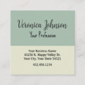 Berufliche Führungskraft Moderne Bildgrün Quadratische Visitenkarte (Vorderseite)