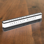 Berufliche Führungskraft | Schwarz-Weiß-Banner Namensplakette (Seite)