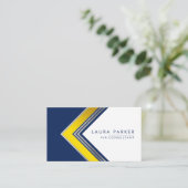 Berufliche Geometrie, modern, blau-weiß Visitenkarte (Stehend Vorderseite)