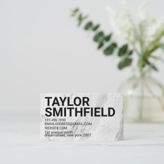 Berufliche Geschäfte aus schwarzem und weißem Marm Visitenkarte (Stehend Vorderseite)