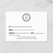 Berufliche Geschenkgutschriften für kundenspezifis Visitenkarte (Rückseite)