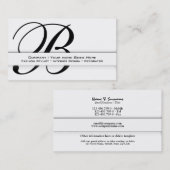 Berufliche GEWOHNHEIT Geschäft des Monogramms "B" Visitenkarte (Vorne/Hinten)