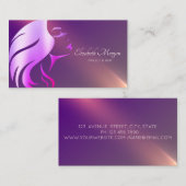 Berufliche Girl-Face-Silhouette Lila Visitenkarte (Vorne/Hinten)