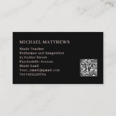 Berufliche Gitarre-Musiker Custom QR Code Visitenkarte (Rückseite)
