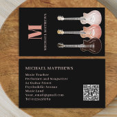 Berufliche Gitarre-Musiker Custom QR Code Visitenkarte