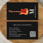 Berufliche Gitarre-Musiker Custom QR Code Visitenkarte