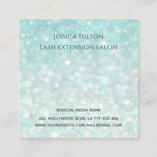 Berufliche glamouröse, moderne glänzende Lashes Quadratische Visitenkarte (Rückseite)