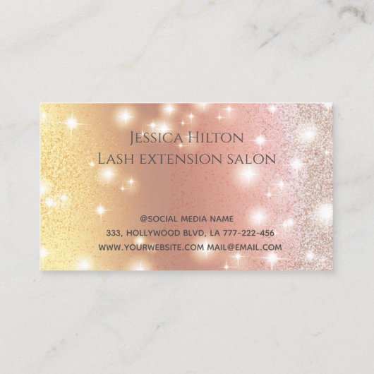 Berufliche glamouröse, moderne glänzende Lashes Visitenkarte (Rückseite)