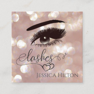 Berufliche glamouröse Wimpern Rose Gold Buke Quadratische Visitenkarte