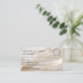 Berufliche Gold Beige Mainting Business Card Visitenkarte (Stehend Vorderseite)