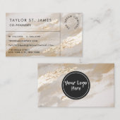 Berufliche Gold Beige Mainting Business Card Visitenkarte (Vorne/Hinten)