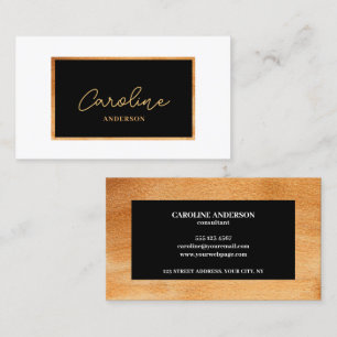Berufliche Gold Black Business Card Visitenkarte