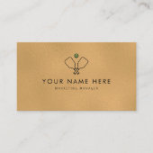 berufliche Gold Black Pickleball Business Card Visitenkarte (Vorderseite)