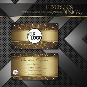 Berufliche Gold Glitzer Stars Logo von Luxus Visitenkarte