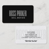 Berufliche Gold-Jail-Bail-Anleihe Visitenkarte (Vorne/Hinten)