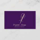 Berufliche, goldene Nähwechsel Lila Visitenkarte (Vorderseite)