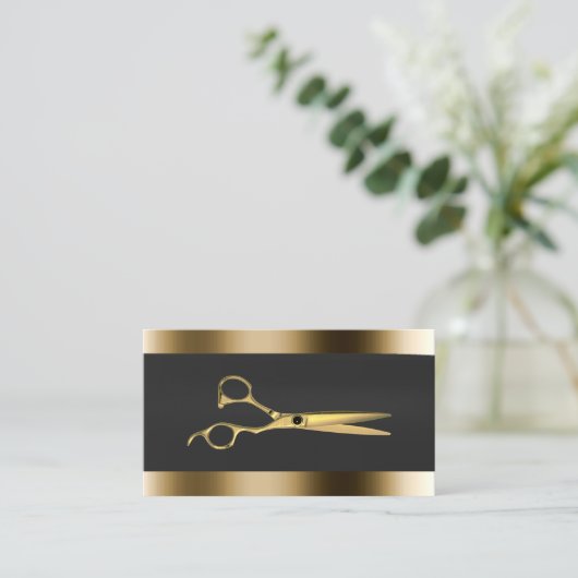 Berufliche Goldschere Visitenkarte (Stehend Vorderseite)