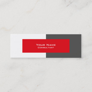 Berufliche graue und rote mini visitenkarte