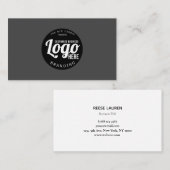 Berufliche graue Visitenkarte mit Logo (Vorne/Hinten)
