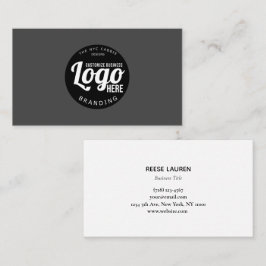 Berufliche graue Visitenkarte mit Logo