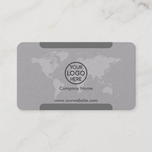 Berufliche graue Visitenkarte mit Logo (Vorderseite)