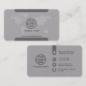 Berufliche graue Visitenkarte mit Logo (Vorne/Hinten)