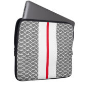 Berufliche graue Waves Red White Racing Stripes Laptopschutzhülle (Vorne Rechts)