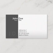 berufliche Graustufen (mit Initialen) Visitenkarte (Vorderseite)