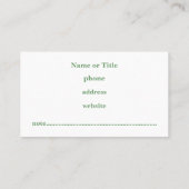 Berufliche Green Raute Business Card Visitenkarte (Rückseite)