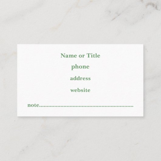 Berufliche Green Raute Business Card Visitenkarte (Rückseite)