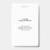 Berufliche Großlogos für Schwarz und Weiß Ausweis (Rückseite)