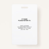 Berufliche Großlogos für Schwarz und Weiß Ausweis (Rückseite)