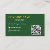 Berufliche Grün- und GelbVisitenkarte Visitenkarte (Rückseite)