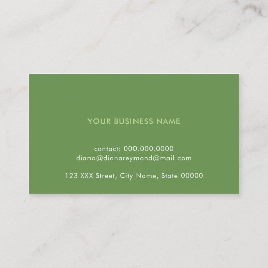 berufliche grüne Kontaktkarte / Herz der Liebe Telefonnummerkarte (Rückseite)