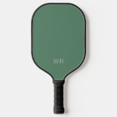 Berufliche grüne Monogramm-Initialen Pickleball Schläger (Vorderseite)