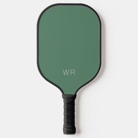 Berufliche grüne Monogramm-Initialen Pickleball Schläger (Vorderseite)