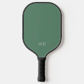 Berufliche grüne Monogramm-Initialen Pickleball Schläger (Rückseite)