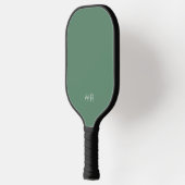Berufliche grüne Monogramm-Initialen Pickleball Schläger (Links)