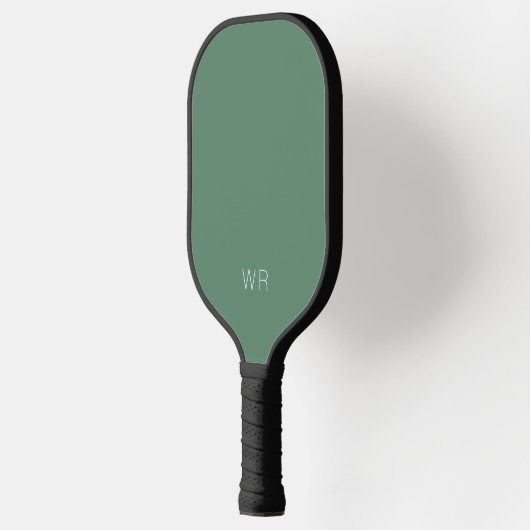 Berufliche grüne Monogramm-Initialen Pickleball Schläger (Links)