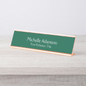 Berufliche Grünfarbe Schlicht Schreibtischnamensplakette (Vorderseite )